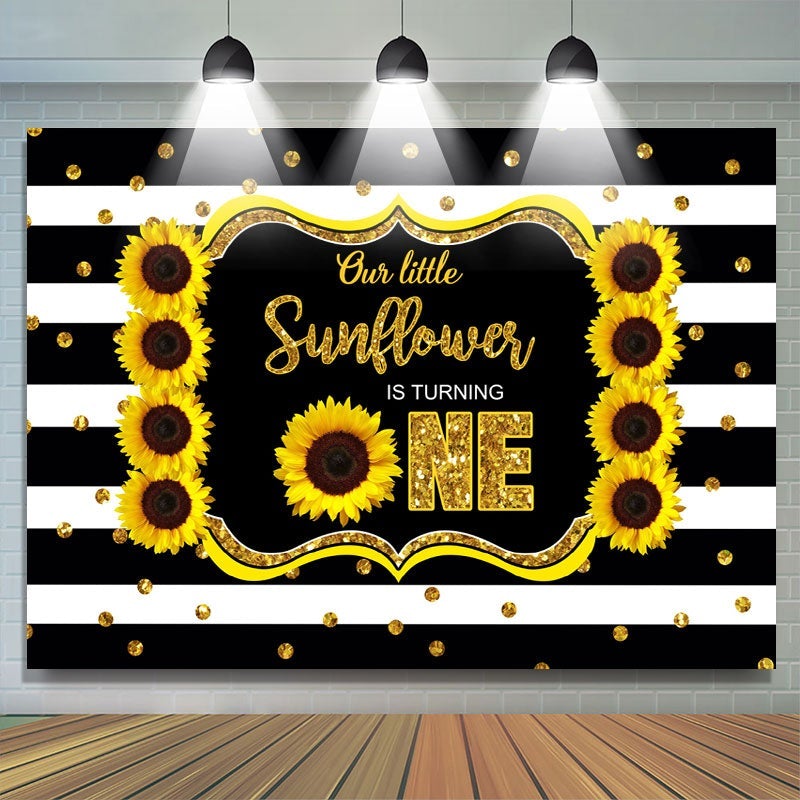 Lofaris Sunflower Happy First Birthday Photoshoot Backdrop