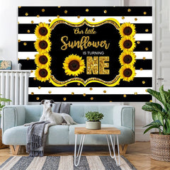 Lofaris Sunflower Happy First Birthday Photoshoot Backdrop