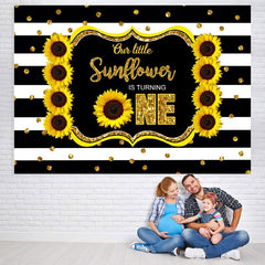 Lofaris Sunflower Happy First Birthday Photoshoot Backdrop