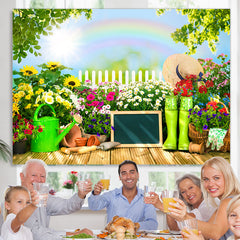 Lofaris Sunflowers And Rainbow Sunny Summer Backdrop For Girl