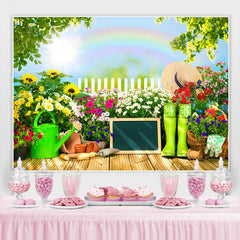 Lofaris Sunflowers And Rainbow Sunny Summer Backdrop For Girl