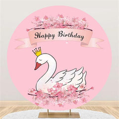 Round Glitter Red Rose Wooden Happy Birthday Backdrop