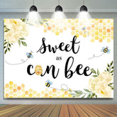 Lofaris Sweet As Can Bee Floral Themed Happy Birthday Backdrop