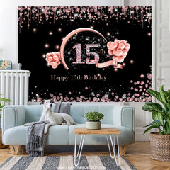 Lofaris Sweet Balloon Bokeh Happy 15Th Birthday Backdrop