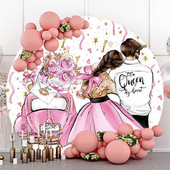 Circle Lovely Floral Lion Themed Birthday Backdrop