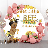 Lofaris Sweet Little Bee On The Way Round Baby Shower Backdrop