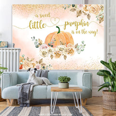 Lofaris Sweet Little Pumpkin Is On The Way Baby Shower Backdrop