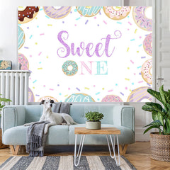 Lofaris Sweet One Donuts First Birthday Simple Backdrop for Gilrs