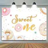 Lofaris Sweet One Lovely Donut Themed Happy Birthday Backdrop