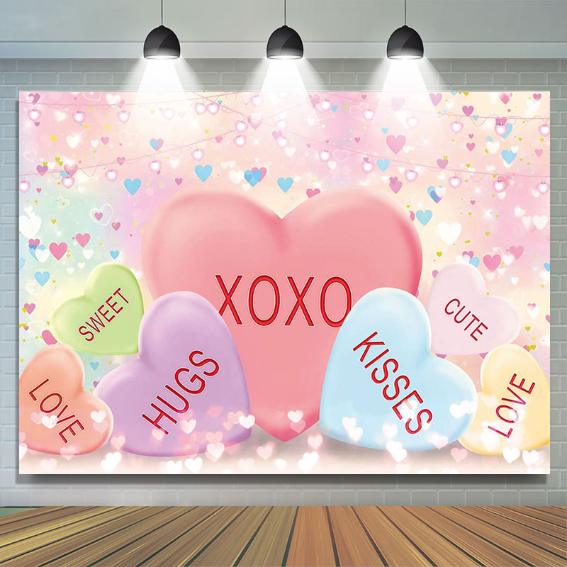 Lofaris Sweet Romance Pink Love Themed Birthday Backdrop