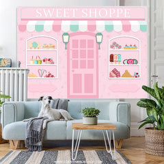 Lofaris Sweet Shoppe Baby Pink Candyland Happy Birthday Backdrop