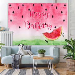 Lofaris Sweet Watermelon Happy Birthday Backdrop Decoration