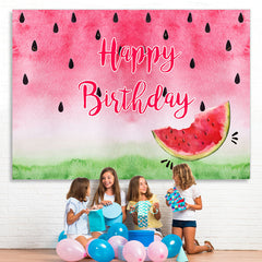Lofaris Sweet Watermelon Happy Birthday Backdrop Decoration