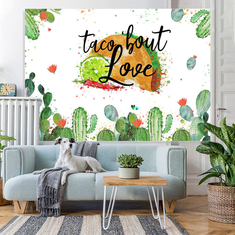 Lofaris Taco Bout Love And Cactus Theme Baby Shower Backdrop