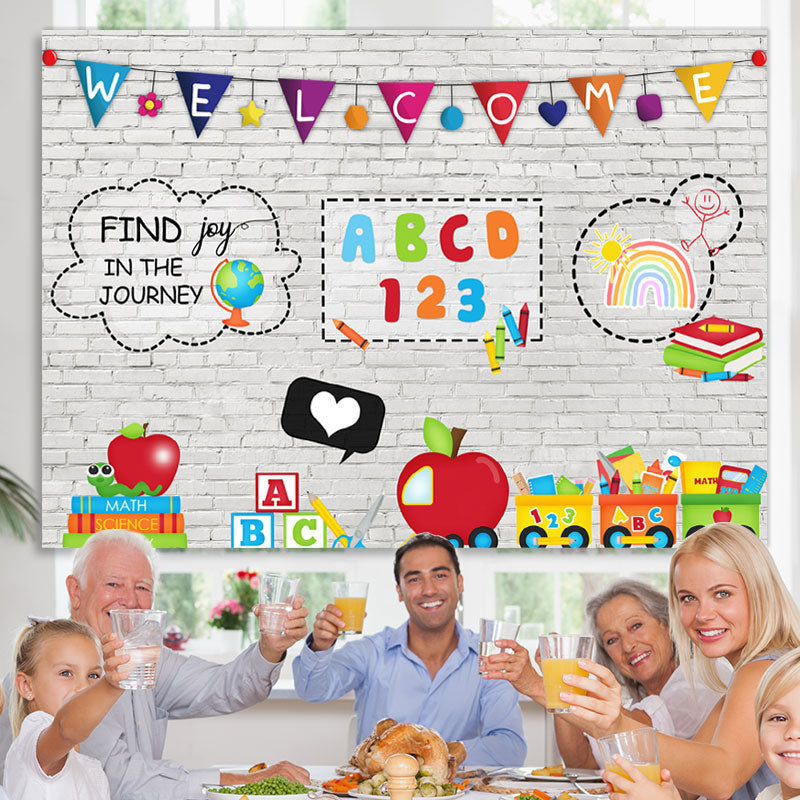 Lofaris Teaching Online Study at Home Welcome Photo Backdrop