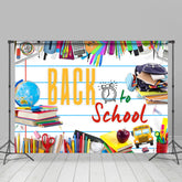 Lofaris Tellurion Stationeries Blue Line Back To School Backdrop