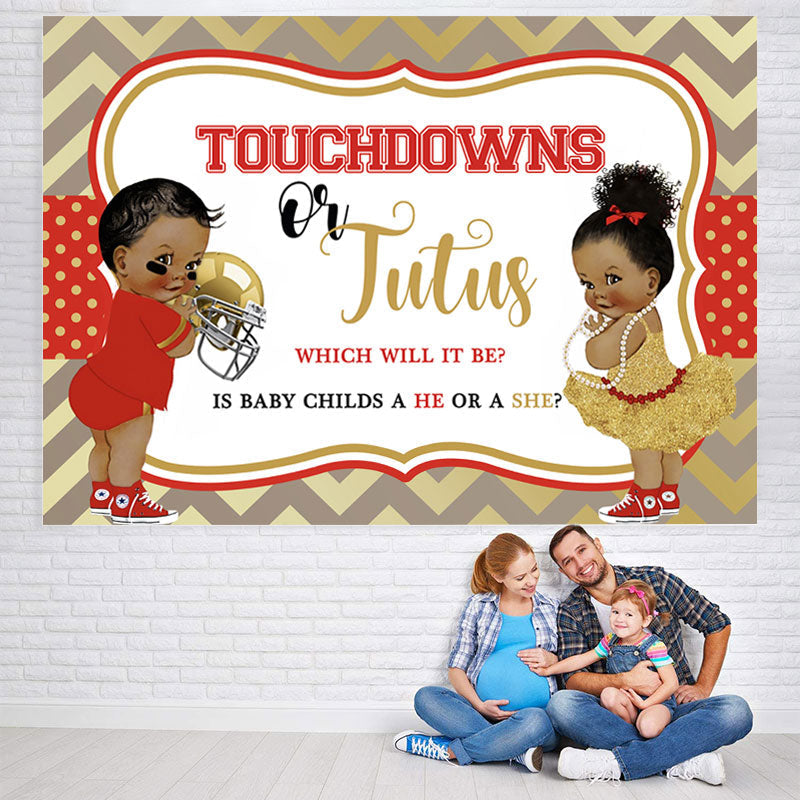 Lofaris Touchdowns Or Jutus Gender Reveal Baby Shower Backdrop