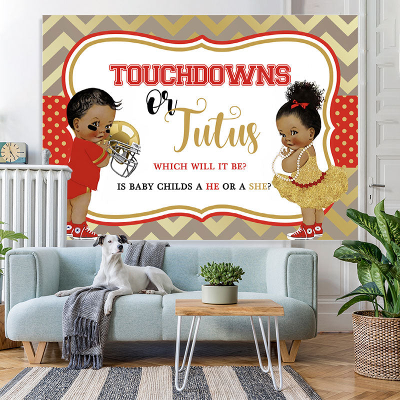 Lofaris Touchdowns Or Jutus Gender Reveal Baby Shower Backdrop