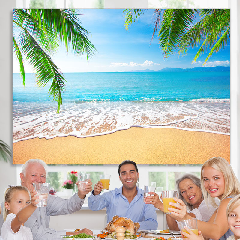 Lofaris Tropical Beach Palm Trees Photo backdrop for Summer