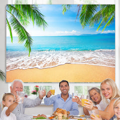 Lofaris Tropical Beach Palm Trees Photo backdrop for Summer