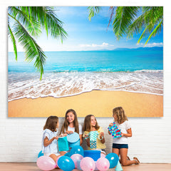 Lofaris Tropical Beach Palm Trees Photo backdrop for Summer