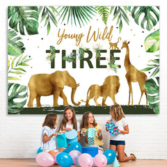 Lofaris Tropical Rainforest Young Wild 3rd Birthday Backdrop