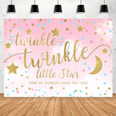 Lofaris Twinkle Little Star Pink Baby Shower Backdrop For Party