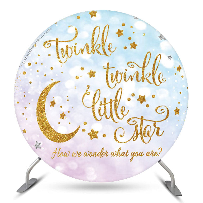 Lofaris Twinkle Little Star Round Baby Shower Backdrop Cover