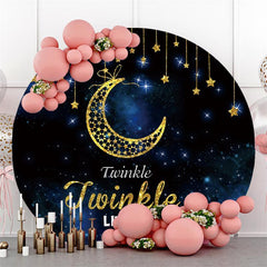 Round Sunflower Glitter Wooden Happy Birthday Backdrop