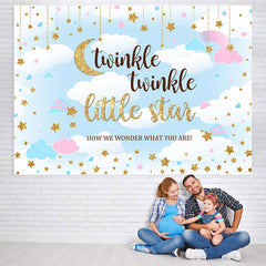 Lofaris Twinkle Little Star Glitter Baby Shower Backrop