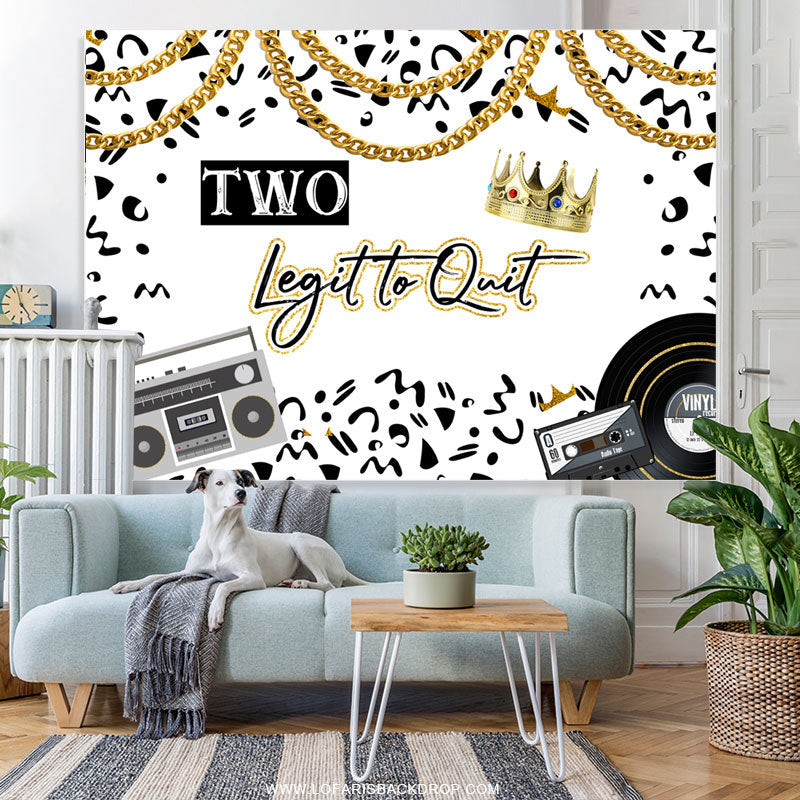 Lofaris Two Legit To Quit Happy Birthday Backdrop For Boys