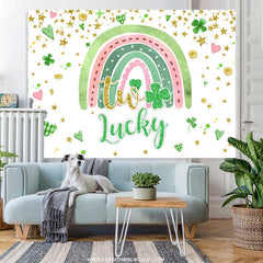 Lofaris Two Lucky Green Heart Rainbow Birthday Backdrop