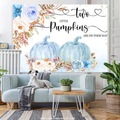 Lofaris Two Pumpkins Are On Their Way Twins Baby Shower Backdrop
