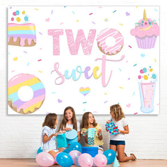Lofaris Two sweet rainbow desserts Happy birthday Backdrop