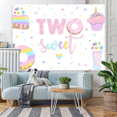 Lofaris Two sweet rainbow desserts Happy birthday Backdrop