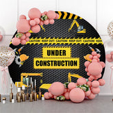 Lofaris Under Construction Black And Yellow Boys Party Backdrop