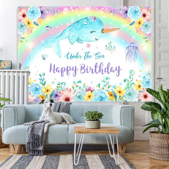 Lofaris Under The Sea Happy Birthday Backdrop For Girl Party