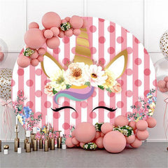 Star Teddy Bear In The Moon Round Baby Shower Backdrop