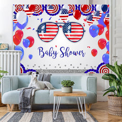 Lofaris Usa Flag Independence Day Baby Shower Party Backdrop