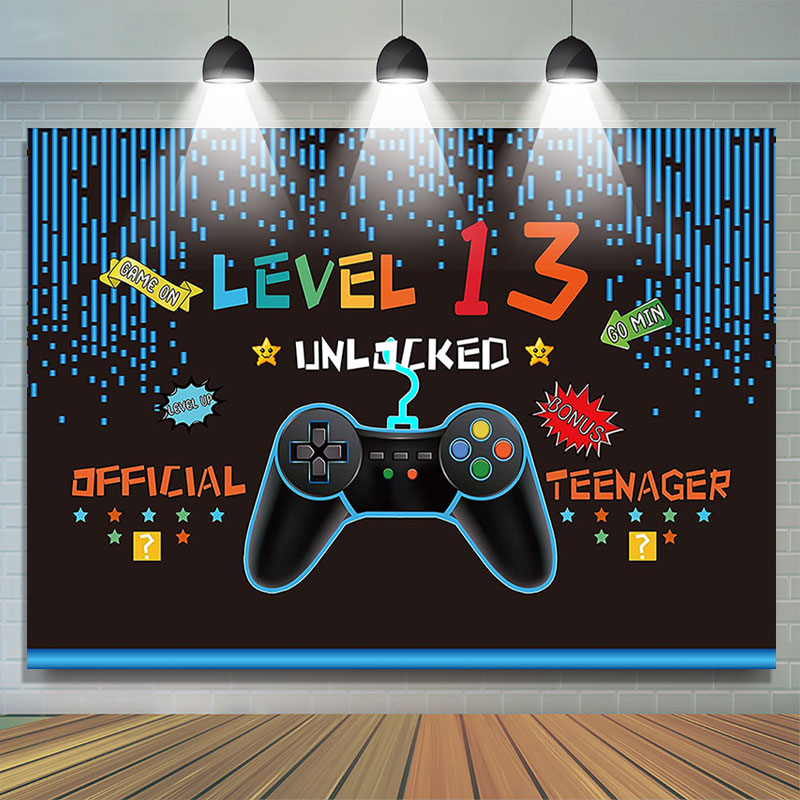 Lofaris Video Game Themed 13th Birthday Backdrop For Boy