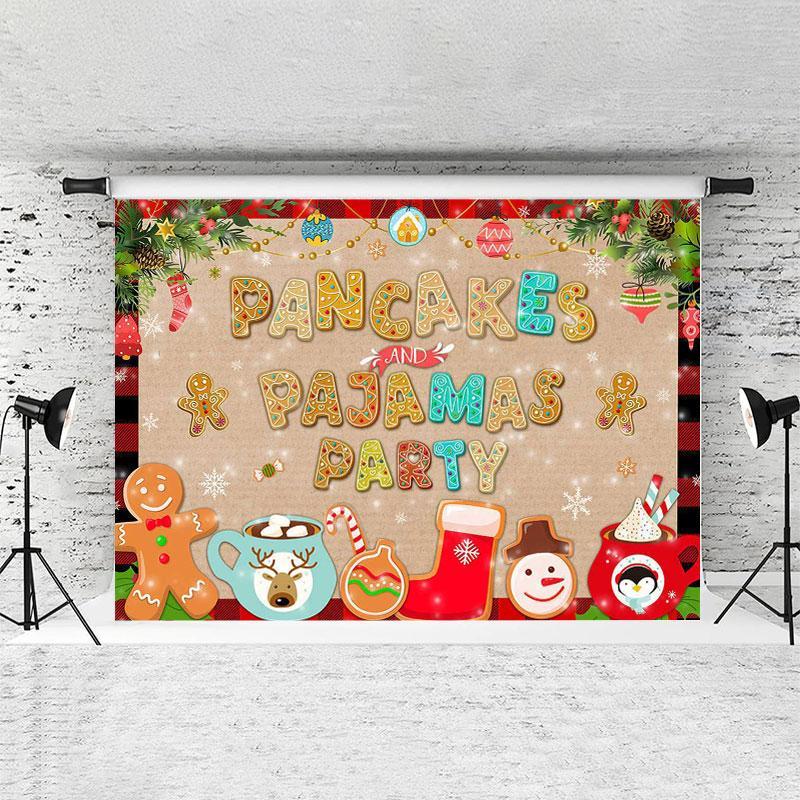 Lofaris Warm Chrismas Pancakes And Pajamas Party Backdrops