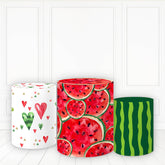 Lofaris Watermelon And Love Theme Pillar Wrap Summer Plinth Cover