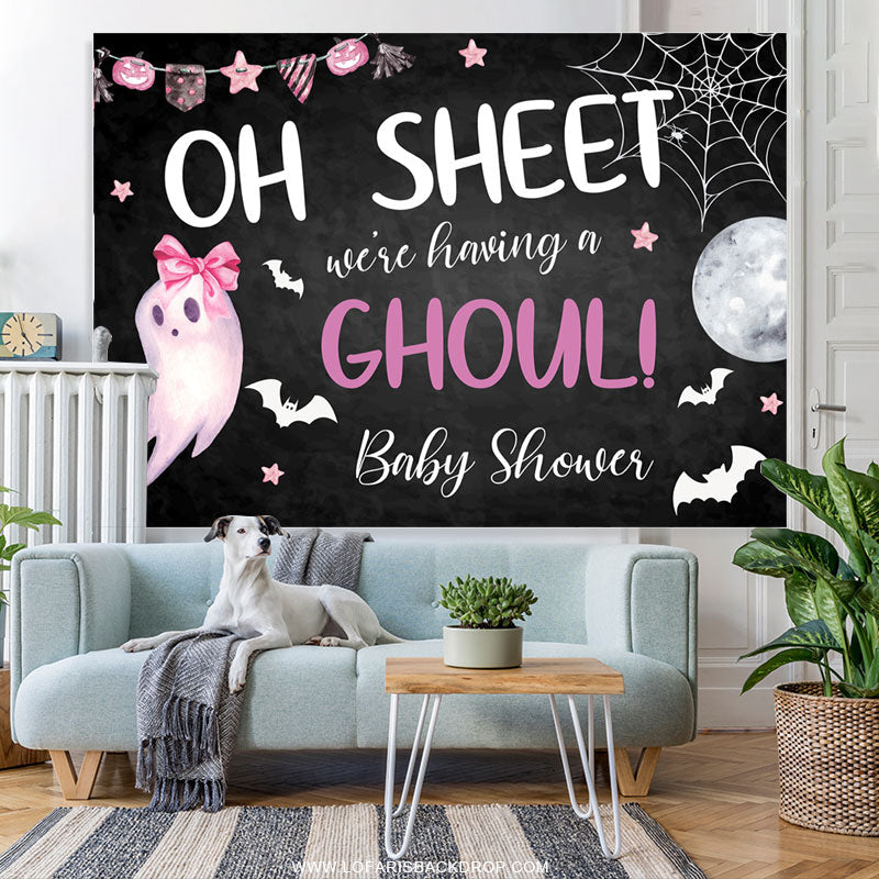Lofaris We Are Having A Ghoul Halloween Baby Shower Backdrop