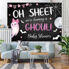 Lofaris We Are Having A Ghoul Halloween Baby Shower Backdrop