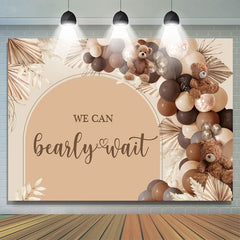 Lofaris We Can Bearly Wait Brown Balloons Baby Shower Backdrop