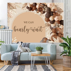 Lofaris We Can Bearly Wait Brown Balloons Baby Shower Backdrop