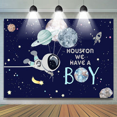 Lofaris Astronaut Boy Baby Shower Backdrop for Photoshoot