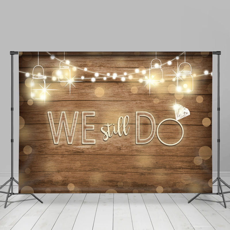 Lofaris We Still Do Diamond Wooden Glitter Light Blur Wedding Backdrop