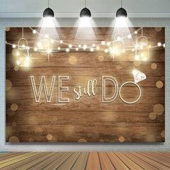 Lofaris We Still Do Diamond Wooden Glitter Light Blur Wedding Backdrop