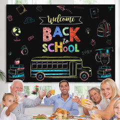 Lofaris Welcome Back to School Drawing Bus Photoshoot Backdrop